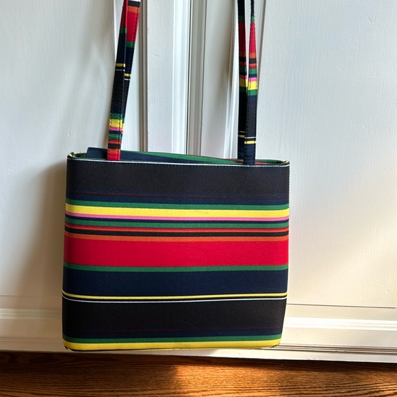 Handbags - Canvas fabric purse.  Multi color.